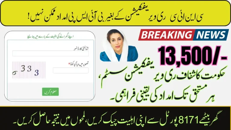 BISP CNIC Reverification 8171 Step-by-Step (Online Example)