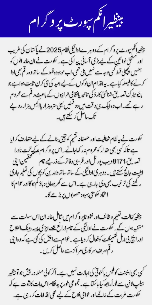 BISP 2025 Double Payment Requirements Check Online