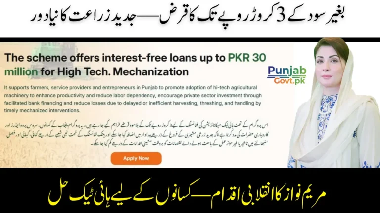 Interest-Free Loans of up to Rs 30 Million for Financing High-Tech Mechanization