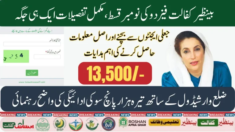 BISP 8171 Phase 2 District-Wise Schedule Check November Payment Details