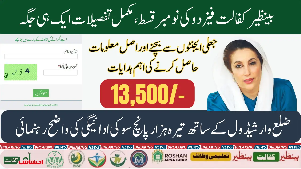 BISP 8171 Phase 2 District-Wise Schedule Check November Payment Details