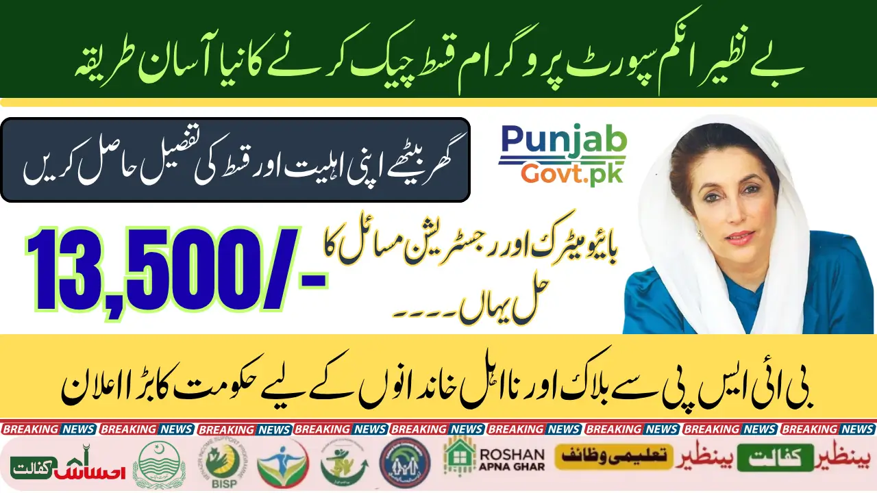 BISP Installment Tracking Portal Check Registration Through Nearest BISP Tehsil Office