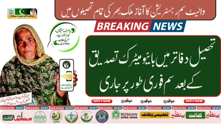 BISP Wallet SIM Registration Open in All Tehsils District-Wise Registration Process