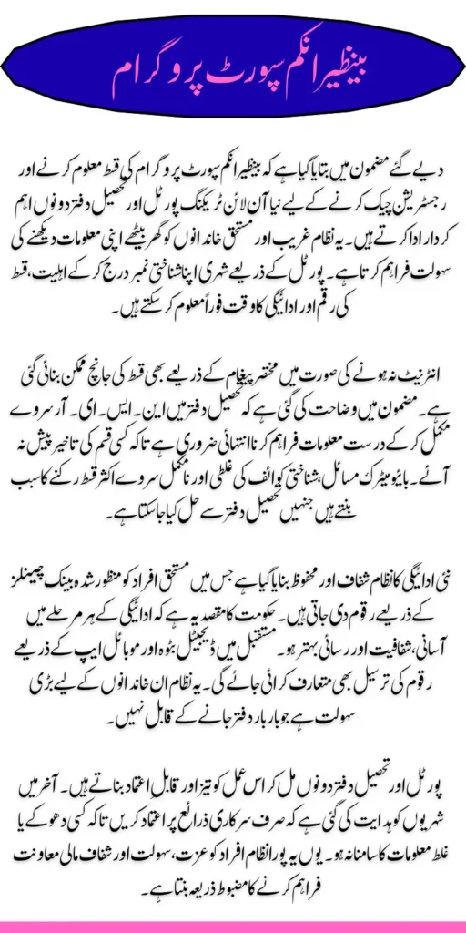 BISP Installment Tracking Portal Check Registration Through Nearest BISP Tehsil Office