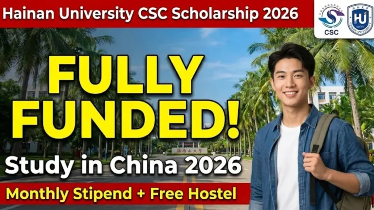 Hainan University CSC Scholarship 2026 Step by Step Full Details