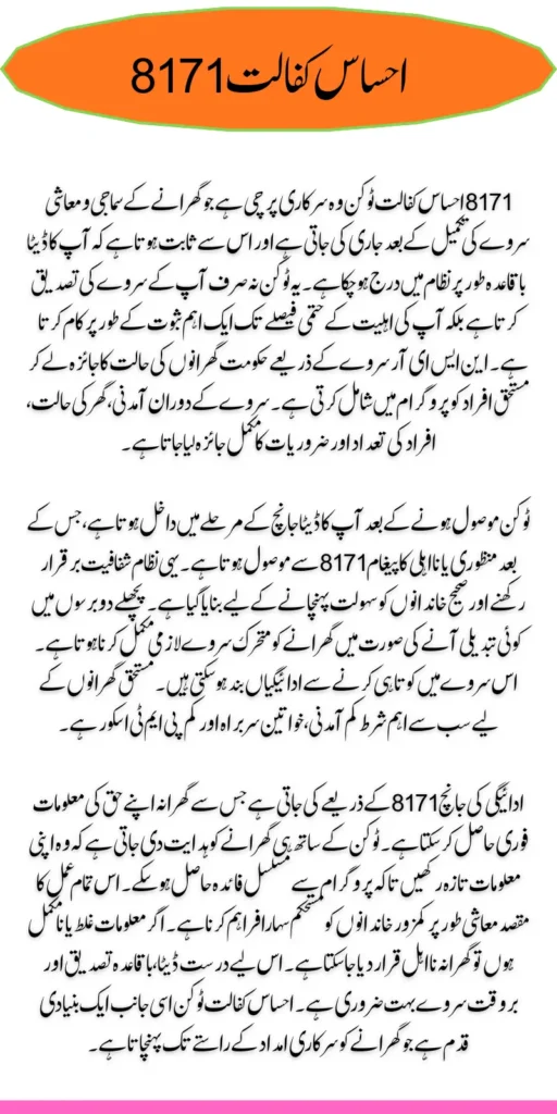 8171 Ehsaas Kafalat Token Guide & Check New Latest Details 