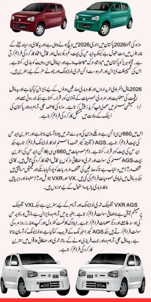 Suzuki Alto 2026 Pakistan Variants, Specs & Full Pricing Guide Step by Step 