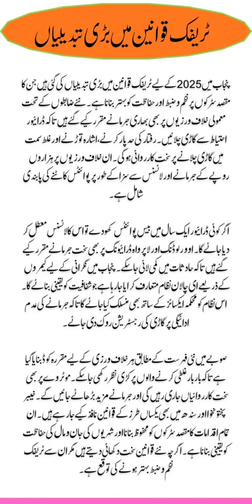 Traffic Fines in Punjab 2025 Check New Challan Rules