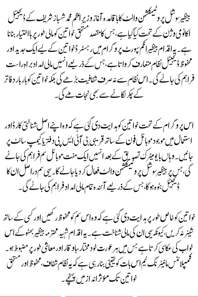 Benazir Social Protection Wallet formally launched Under Shahbaz Sharif's Digital Economy Vision