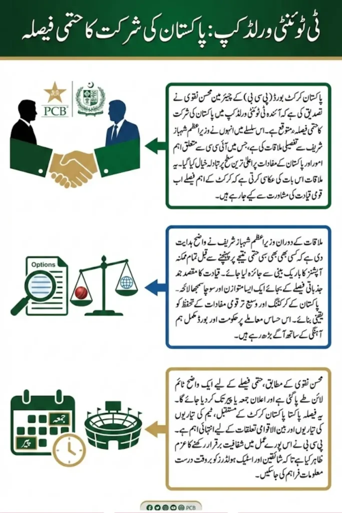 Final Decision on Participation in T20 World Cup: PCB Chairman